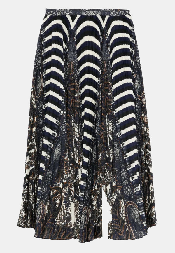 Shayna High Waist Pleated Midi Skirt