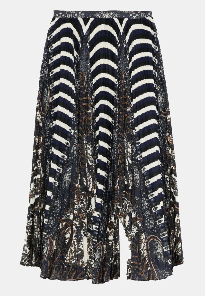 Shayna High Waist Pleated Midi Skirt