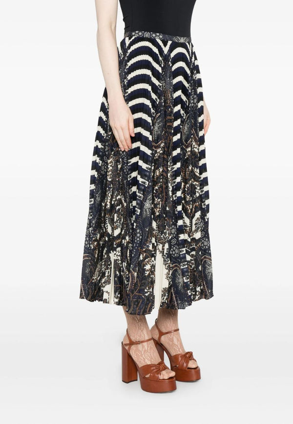 Shayna High Waist Pleated Midi Skirt