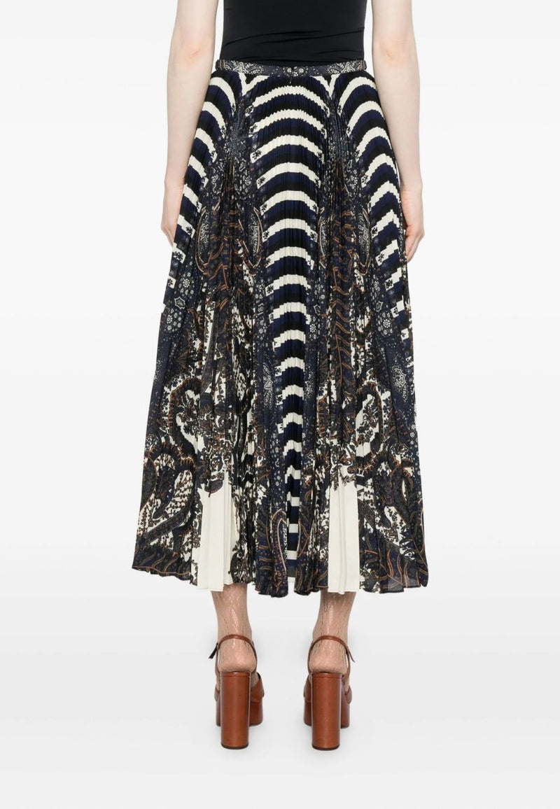 Shayna High Waist Pleated Midi Skirt