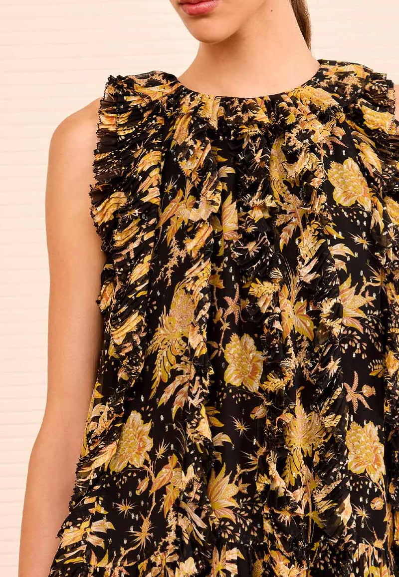 Signe Cascading Ruffle Mini Dress