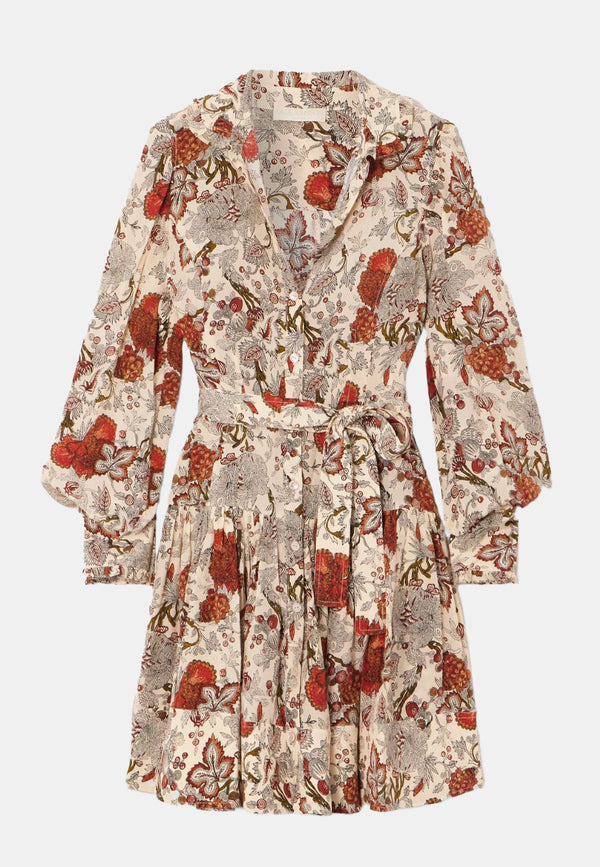 Simona Silk Long Sleeve Mini Dress