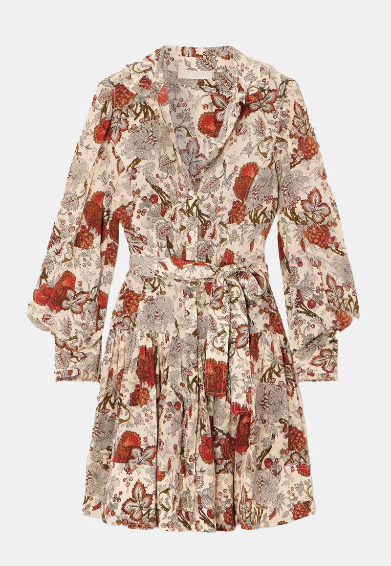 Simona Silk Long Sleeve Mini Dress