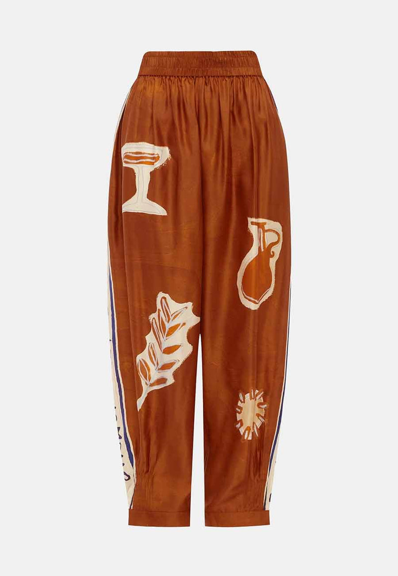 Soleil D'amour Tapered Silk Pant