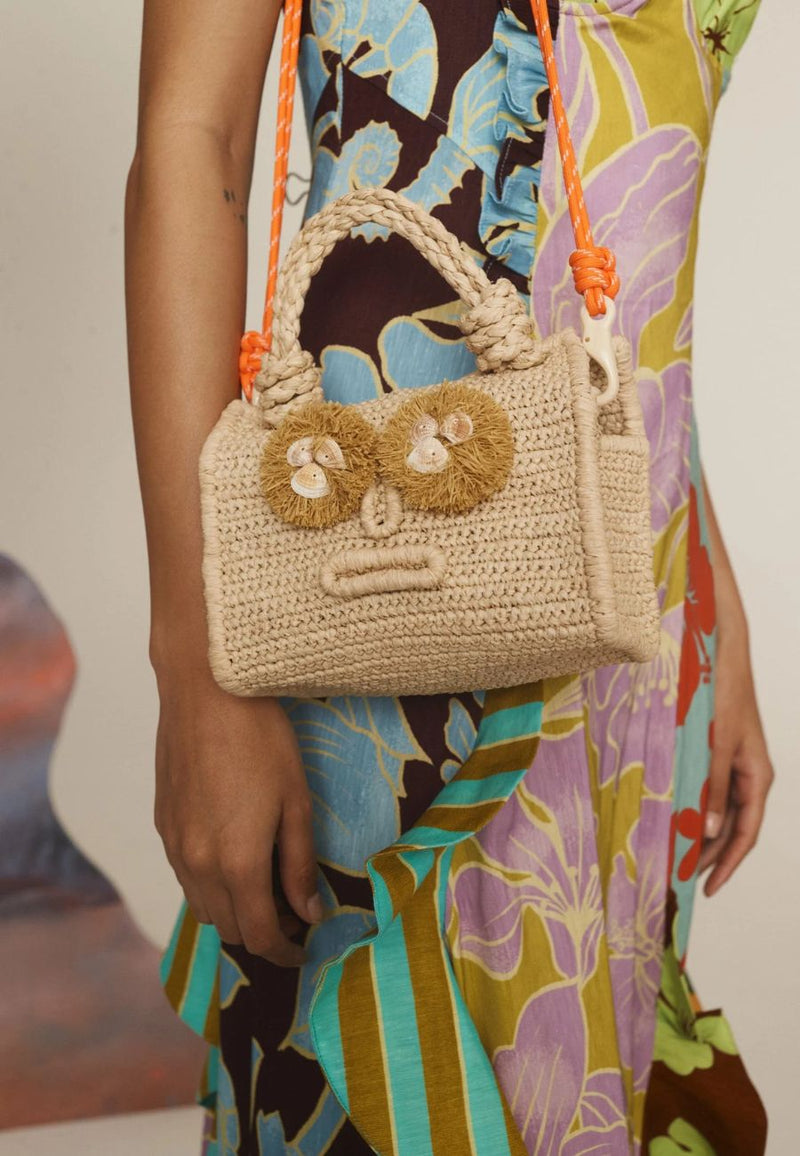 Sunlit Raffia Box Cross Body