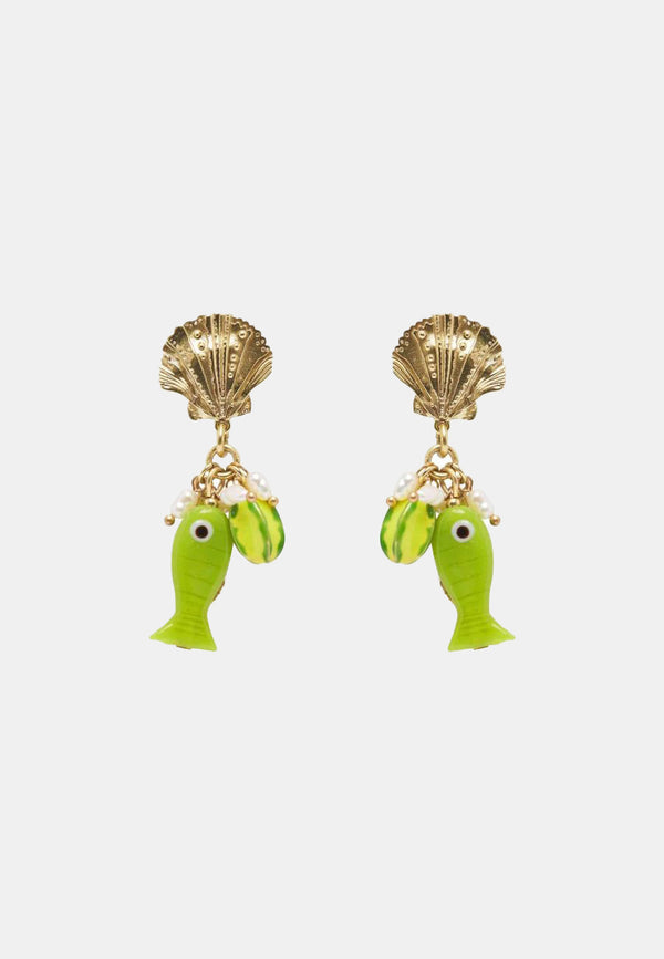 Tesori Fish Charm Drop Earring