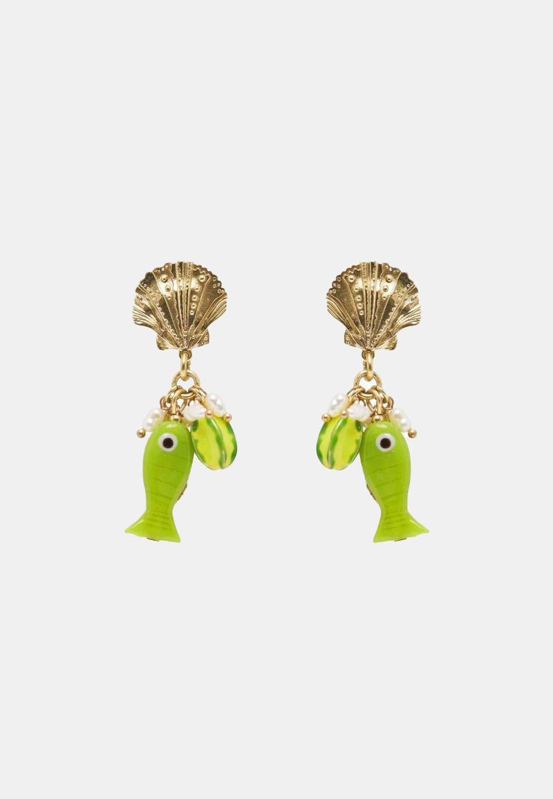 Tesori Fish Charm Drop Earring