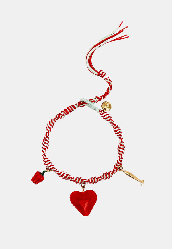 Tesori Rossa Macrame Charm Bracelet