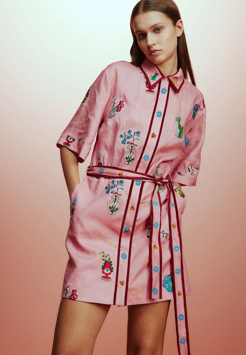 Timmy Embroidered Mini Dress