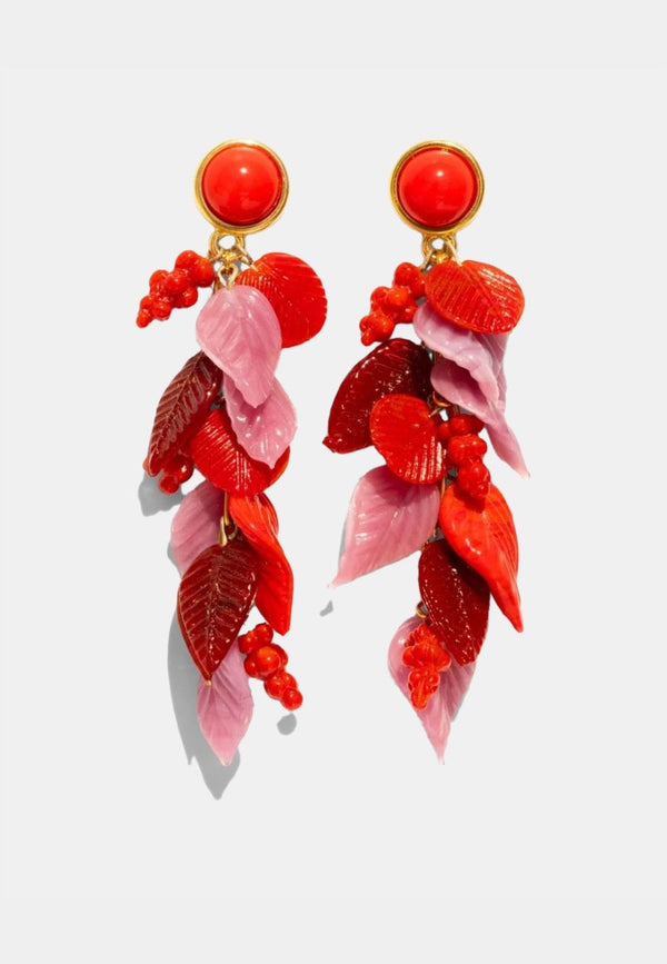 Tutti Frutti Red Dangle Earrings