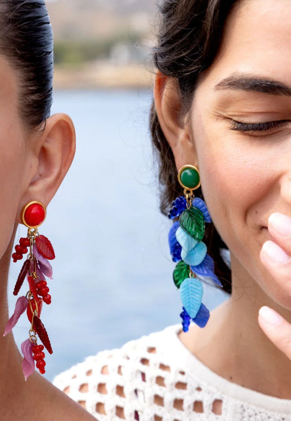 Tutti Frutti Blue Dangle Earrings