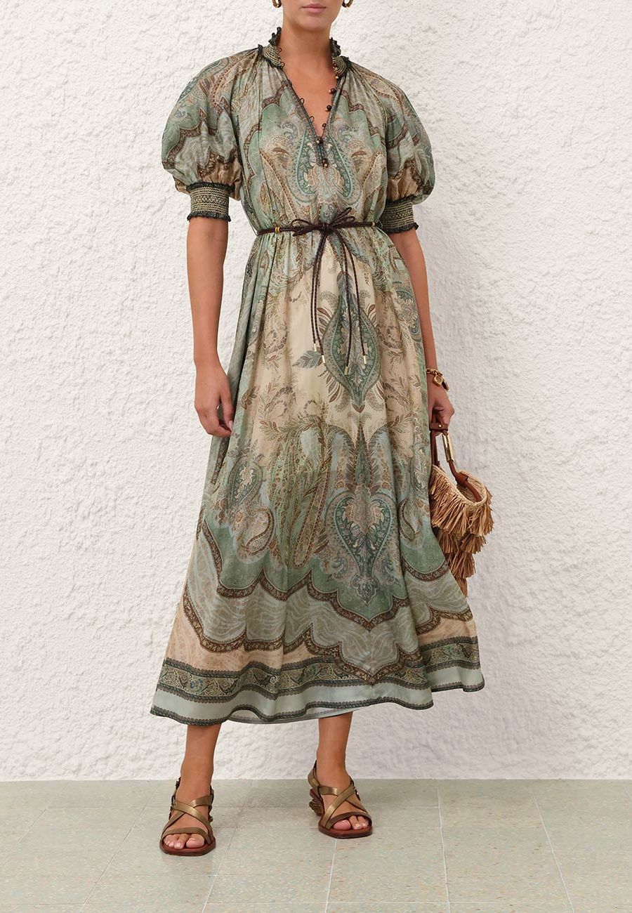 Zimmermann Wanderlust Billow Dress, Tapestry Teal Multi | Salt Boutique  London