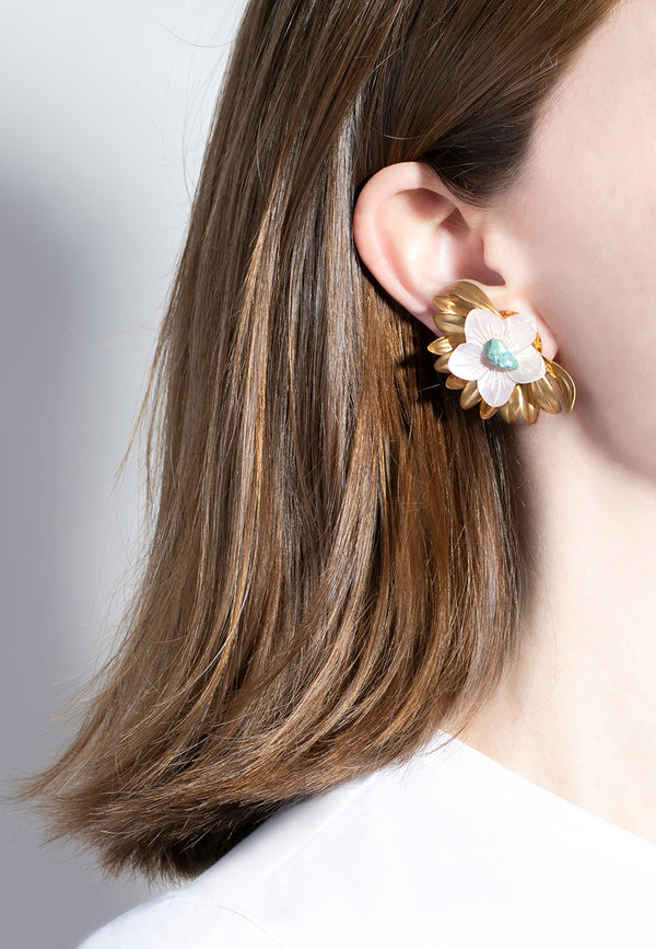 Artemis Floral Clips Earrings