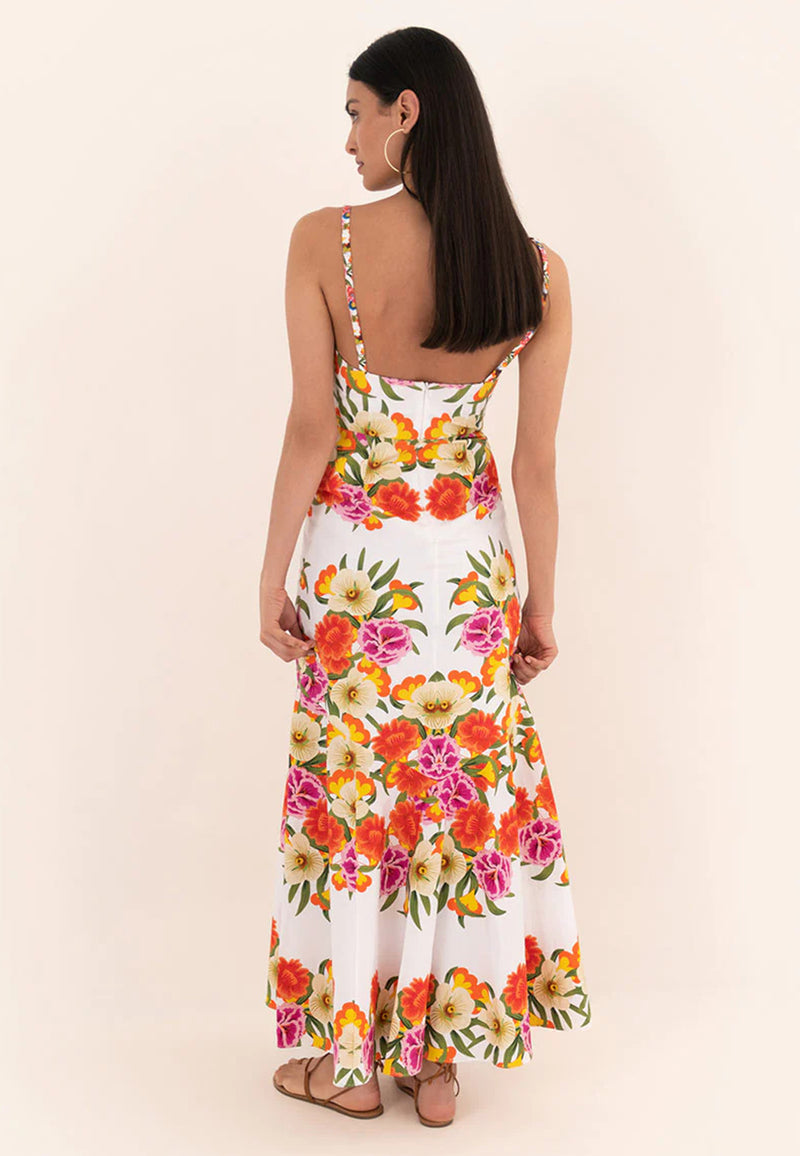 Borgo De Nor Jalisa Maxi Dress Vila Floral White Salt Boutique