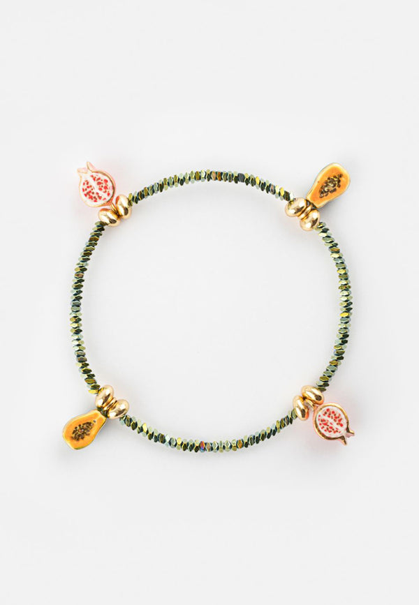 Pomegranates & Papayas Hematite Beads bracelet - Vibration