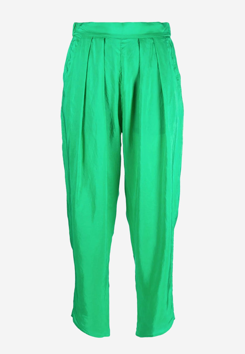 Habotai silk high waist pants