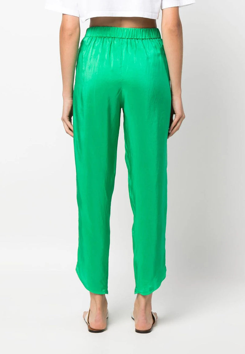 Habotai silk high waist pants