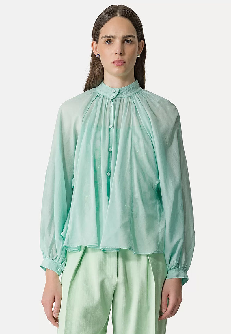 Cotton Silk Voile Bohemian Shirt