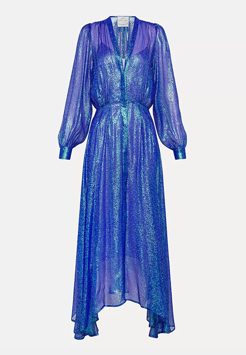 Forte Forte Irise Chiffon Silk Chemisier Dress Curacao Salt Boutique London