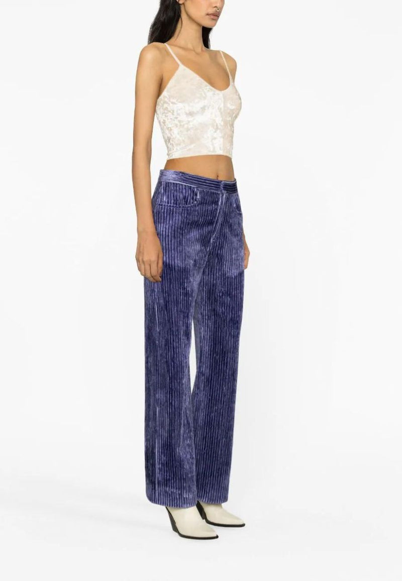 Moir' stretch velvet top