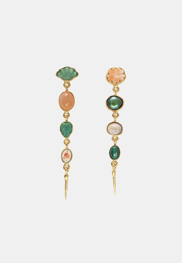 Four Charm with Victorian Drop Earrings