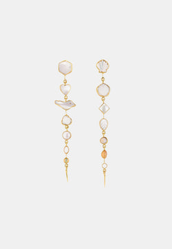 Pearl and Shell Drop Earrings