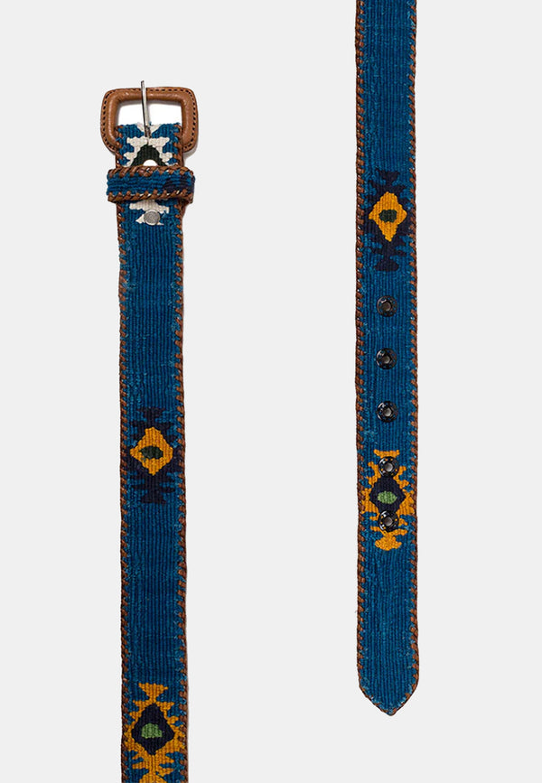 Cinturon Maya Azul Petróleo Belt
