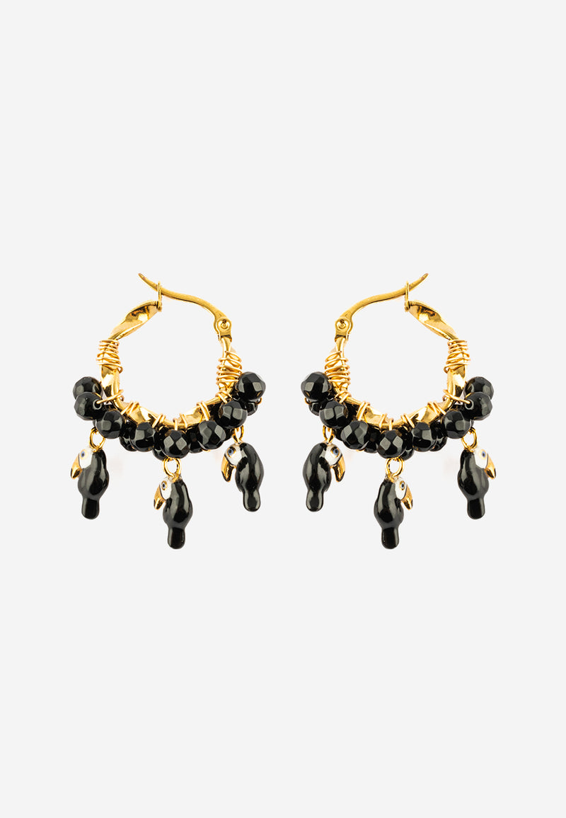 Dangling toucans earrings