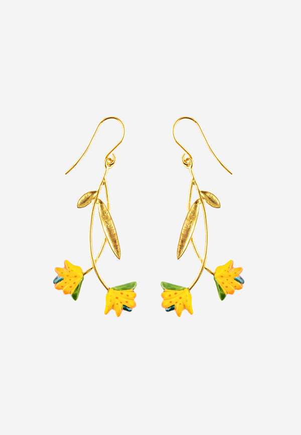 Strelitzia branch earrings