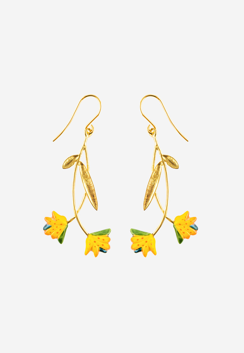 Strelitzia branch earrings