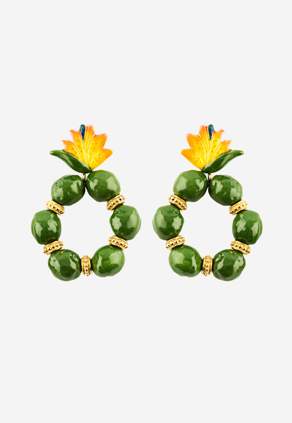 Strelitzia flower chunky earrings