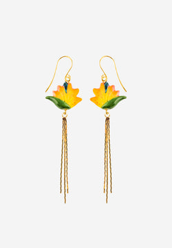 Strelitzia flower pendant earrings