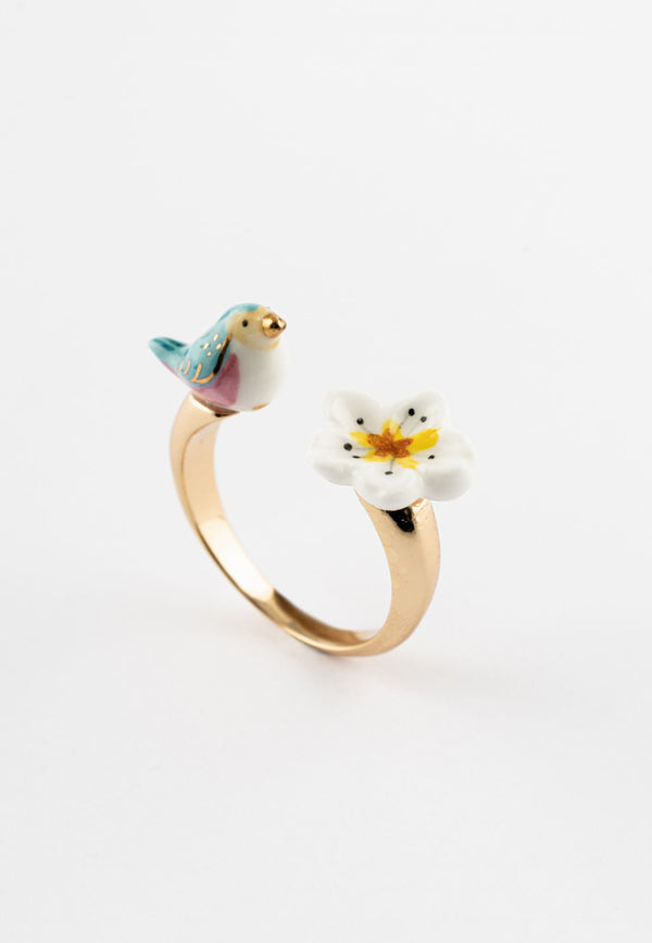 Harvest Time Bird & Flower Face-to-Face Ring