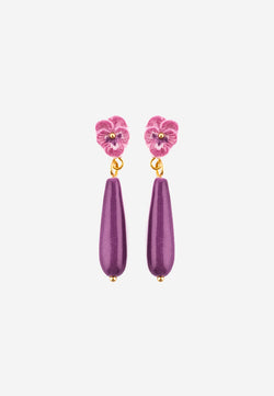 Figs and flowers drop earrings