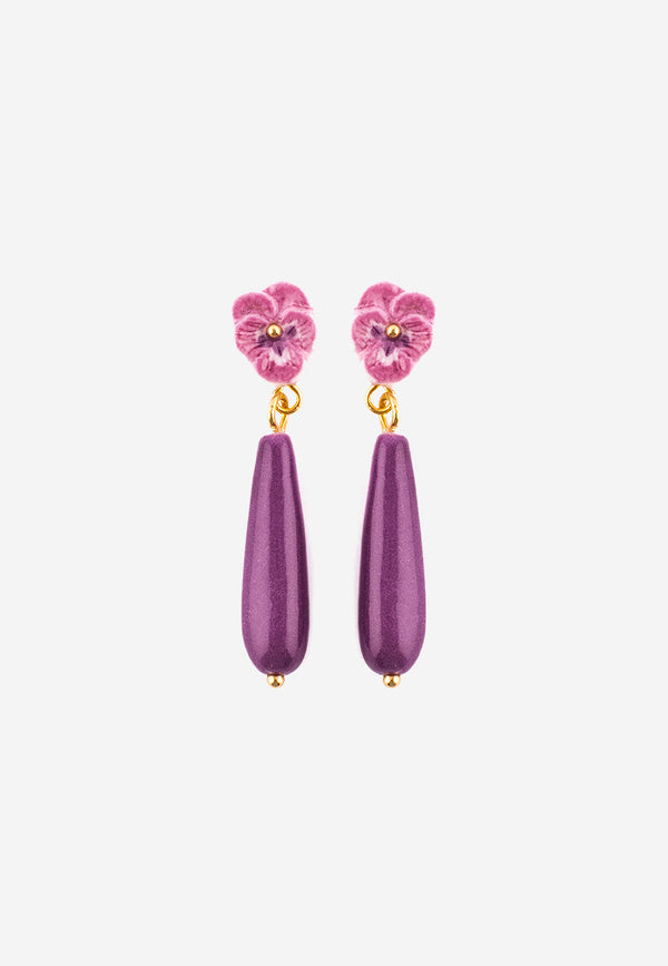 Figs and flowers drop earrings