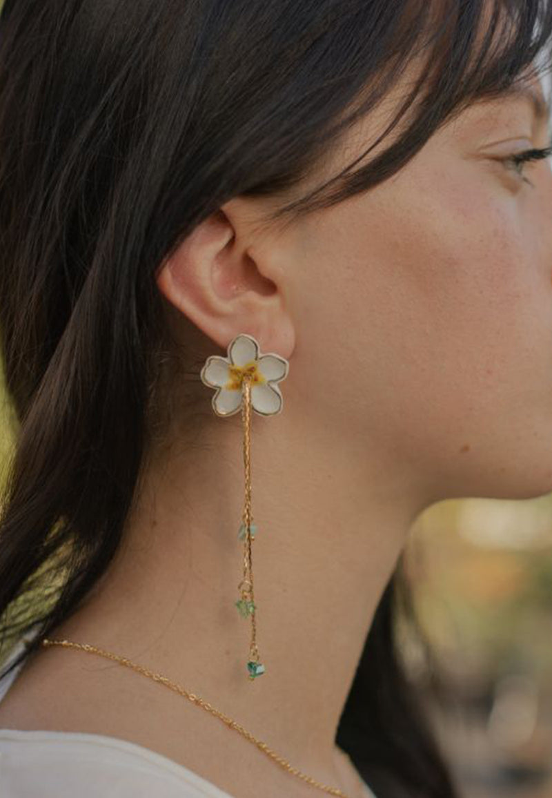 Peartree flower pendant earrings