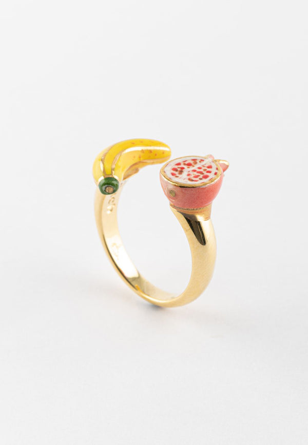 Banana and Pomegranate Face-To-Face ring - Vibration