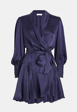 Silk Wrap Mini Dress