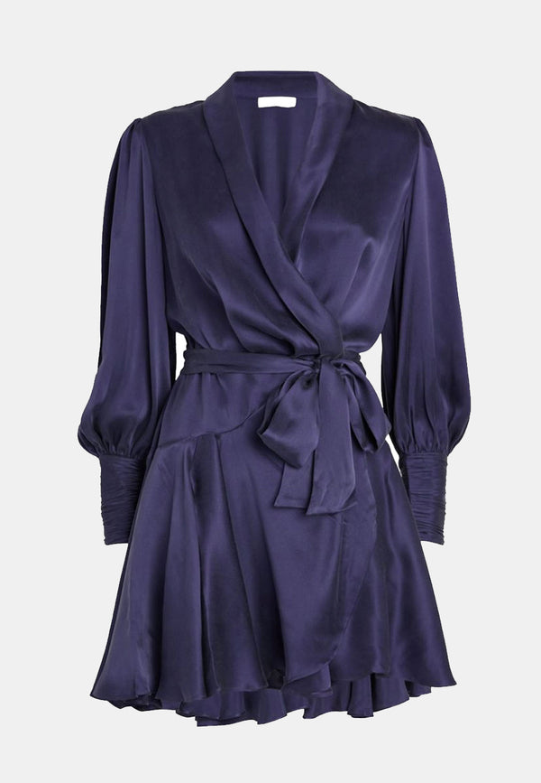 Silk Wrap Mini Dress
