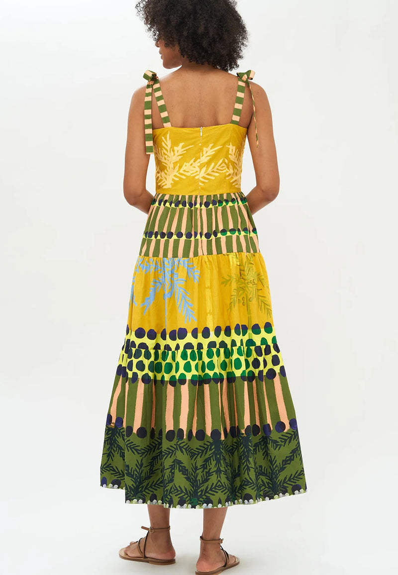 Tie strap button midi dress