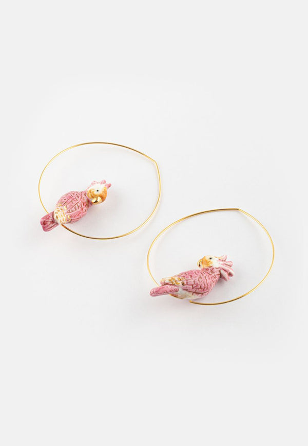 Pink Cockatoo hoop earrings - Vibration