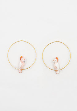 Pink Cockatoo Bird earrings