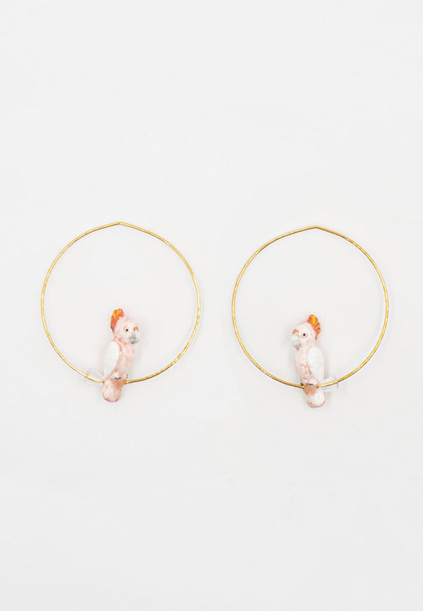 Pink Cockatoo Bird earrings