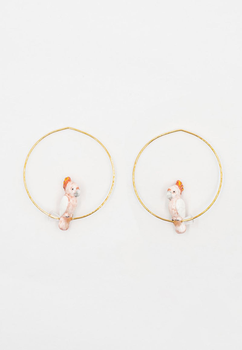 Pink Cockatoo Bird earrings