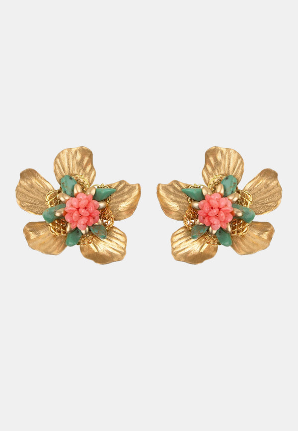 Pink Flower Earrings