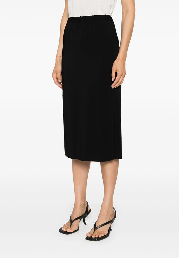 Stretch Heavy Satin Silk Elasticated Skirt