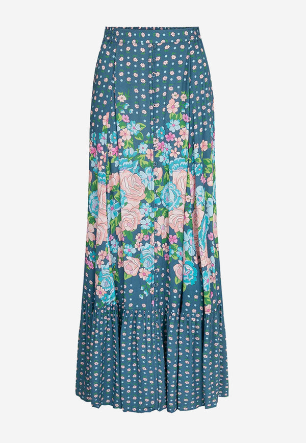 Yellow rose maxi skirt