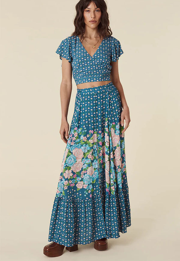 Yellow rose maxi skirt