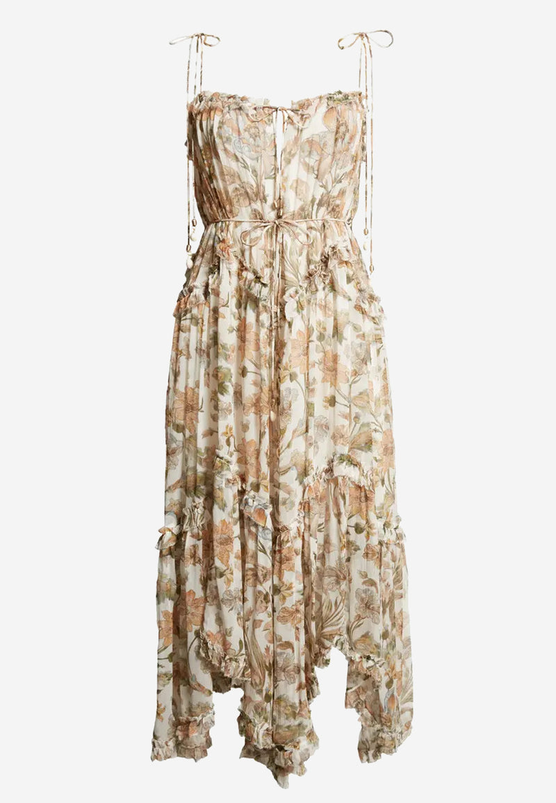Chintz tiered midi dress