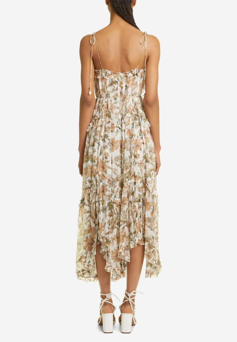 Chintz tiered midi dress